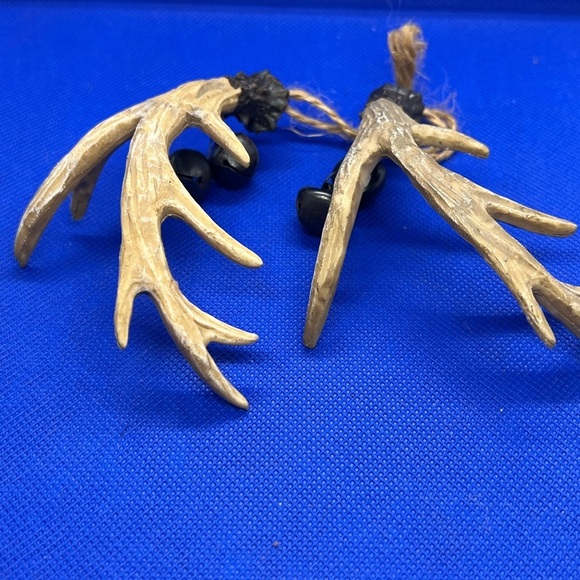 Rustic Antler Ornaments with Black Bells - Picture 4 of 5